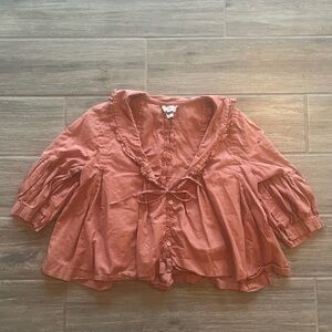 Apricot peter pan collar blouse